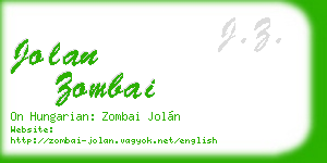 jolan zombai business card