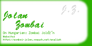 jolan zombai business card